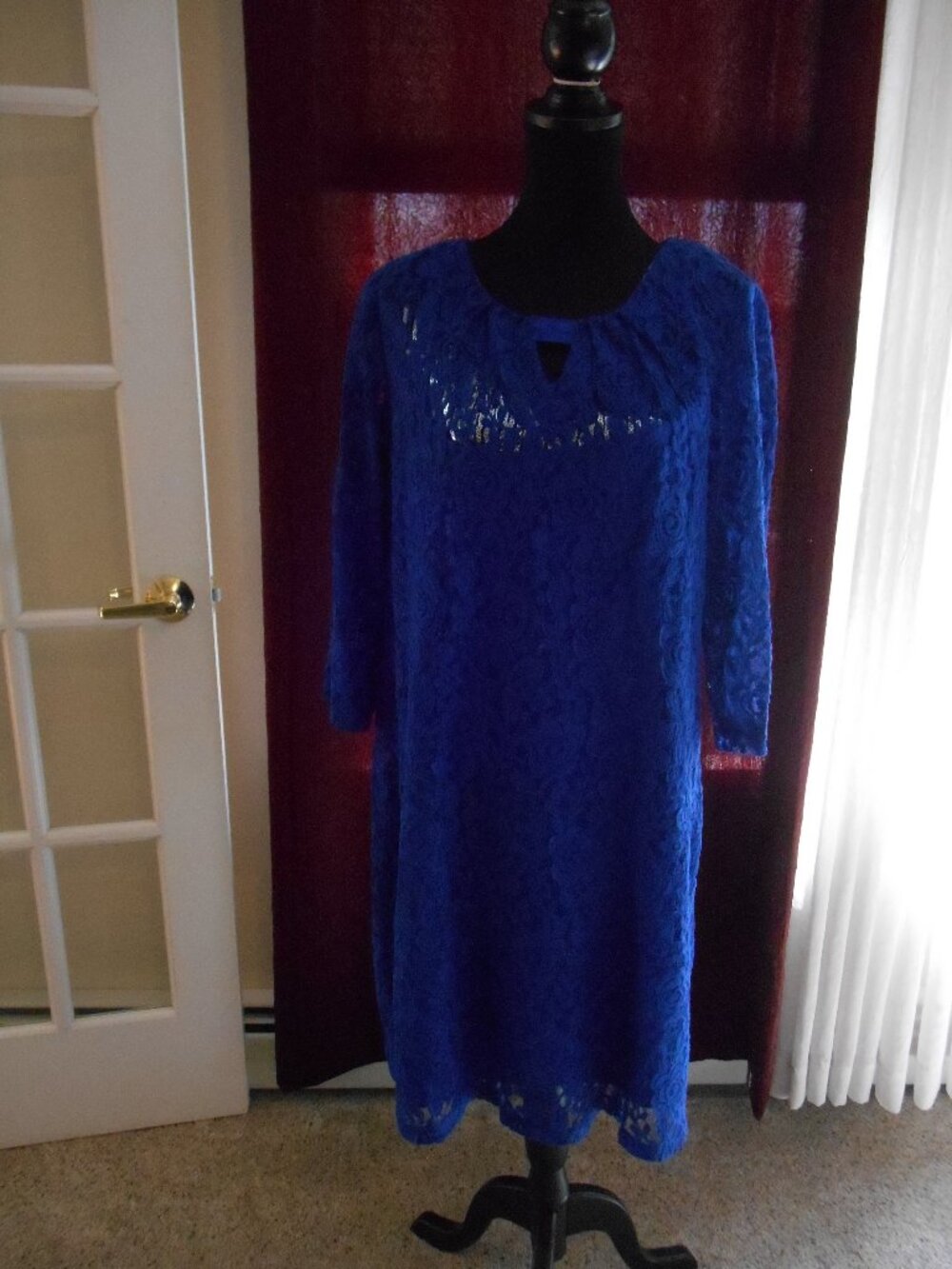 TAILOR WOMAN NEW BLUE LACE 2 PIECE LINED DRESS PLUS 18W